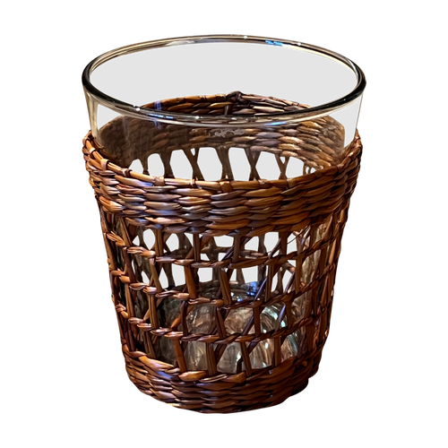 Set of 8 Wicker Wrapped Glasses