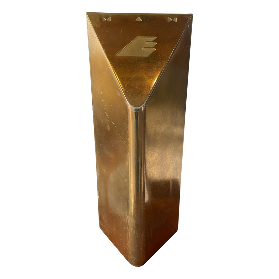 Triangular Prism Brass Paperweight