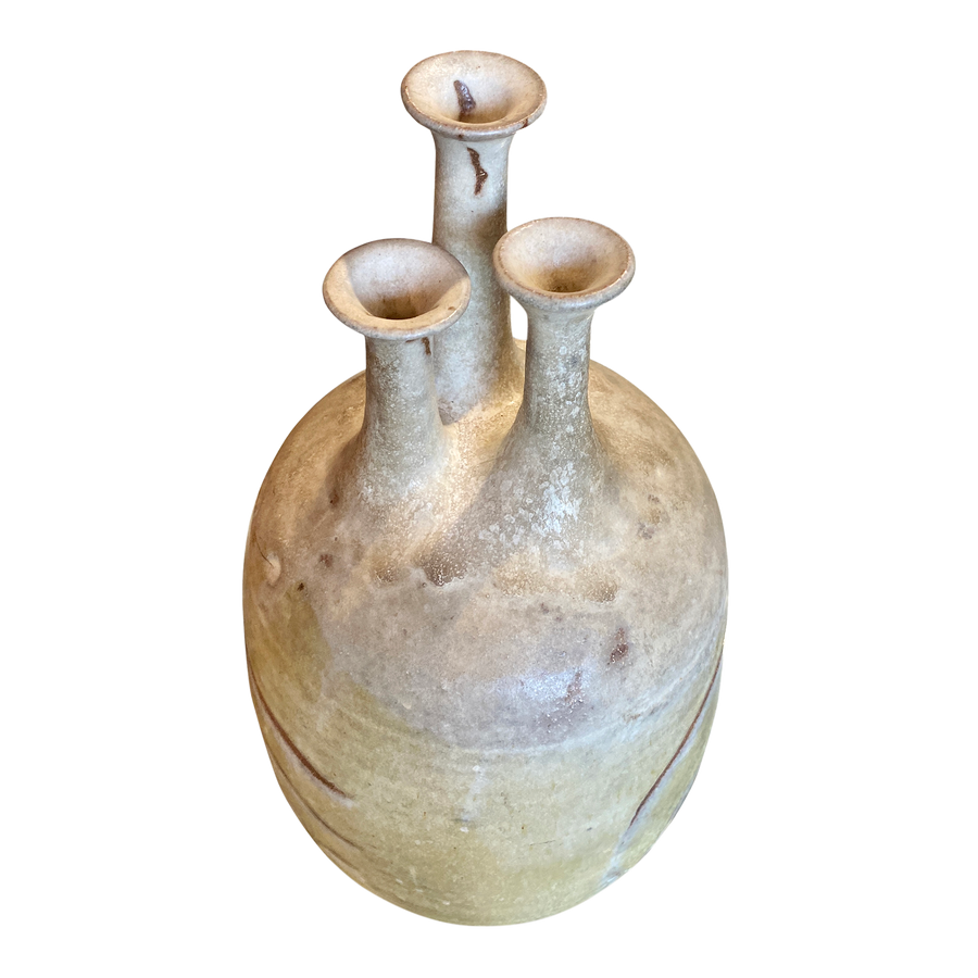 Jumbo Tri-Neck Studio Pottery Vase