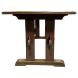 French Provincial Aged Oak Trestle Dining Table