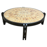 Round Brutalist Ceramic Coffee Table by Roger Capron, France, 1960s
