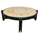 Round Brutalist Ceramic Coffee Table by Roger Capron, France, 1960s