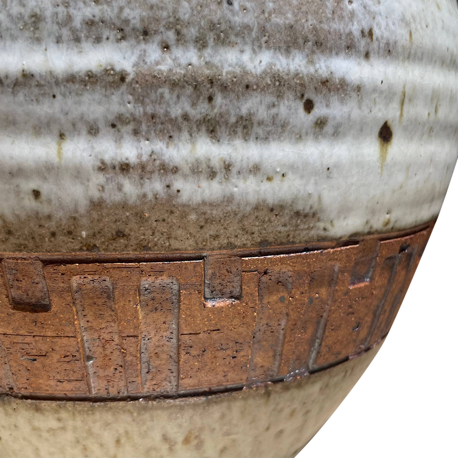 Large Round Lidded Studio Pottery Vessel