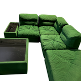 Italian Emerald Tufted Lounge Set, 1970s