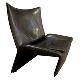 Espresso Leather Lounge Chair by Arketipo, 1990s