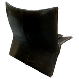 Espresso Leather Lounge Chair by Arketipo, 1990s