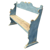 Rustic Antique Cornflower Blue Bench