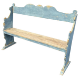 Rustic Antique Cornflower Blue Bench