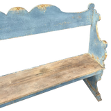 Rustic Antique Cornflower Blue Bench