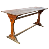 Antique Aged Oak Monastery Dining Table