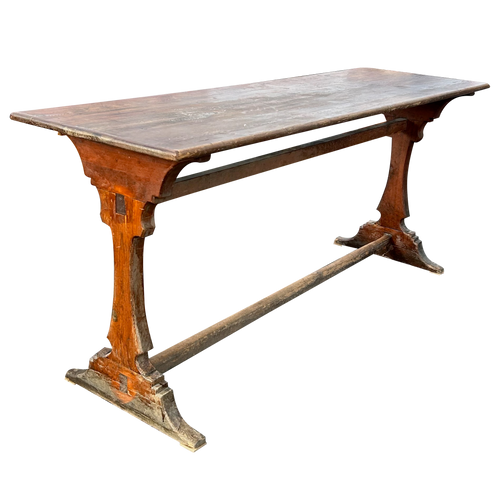 Antique Aged Oak Monastery Dining Table