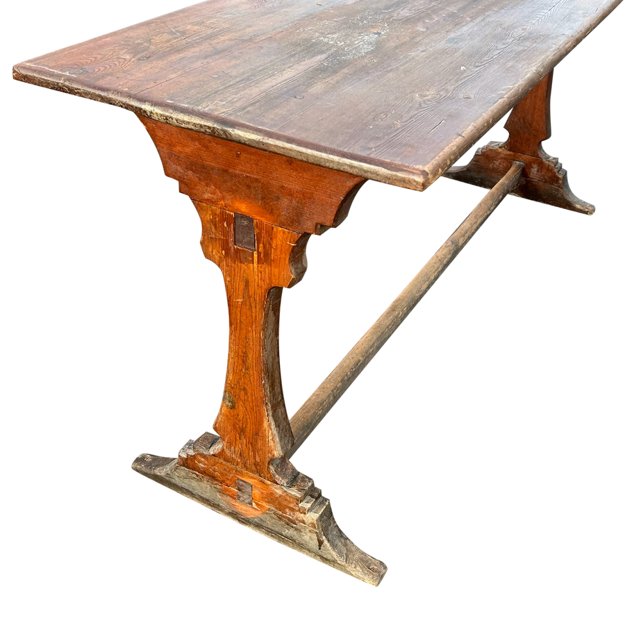 Antique Aged Oak Monastery Dining Table