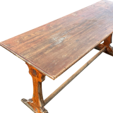 Antique Aged Oak Monastery Dining Table