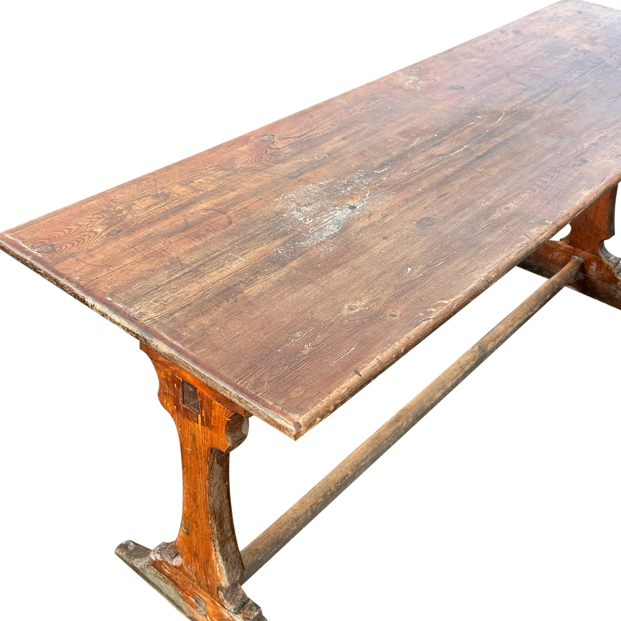 Antique Aged Oak Monastery Dining Table