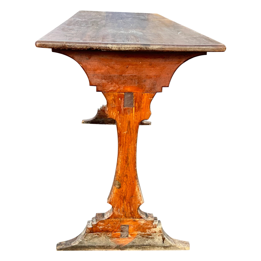 Antique Aged Oak Monastery Dining Table