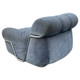 Pair of Velvet and Chrome 'Wopps' Lounge Chairs by Ernesto Radaelli, 1970s