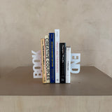 Pair of White Metal Bookends