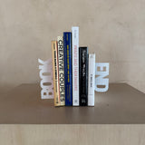 Pair of White Metal Bookends