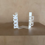 Pair of White Metal Bookends
