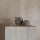 Charcoal Drip Glaze Lidded Vessel