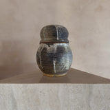 Charcoal Drip Glaze Lidded Vessel