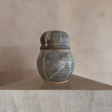 Charcoal Drip Glaze Lidded Vessel