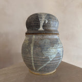 Charcoal Drip Glaze Lidded Vessel