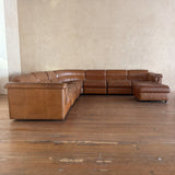 8 Piece Percival Lafer Patchwork Leather Modular Sofa and Ottoman, 1960s