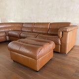 8 Piece Percival Lafer Patchwork Leather Modular Sofa and Ottoman, 1960s