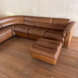 8 Piece Percival Lafer Patchwork Leather Modular Sofa and Ottoman, 1960s