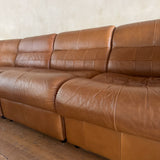 8 Piece Percival Lafer Patchwork Leather Modular Sofa and Ottoman, 1960s