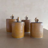 Four Studio Ceramic Lidded Canisters