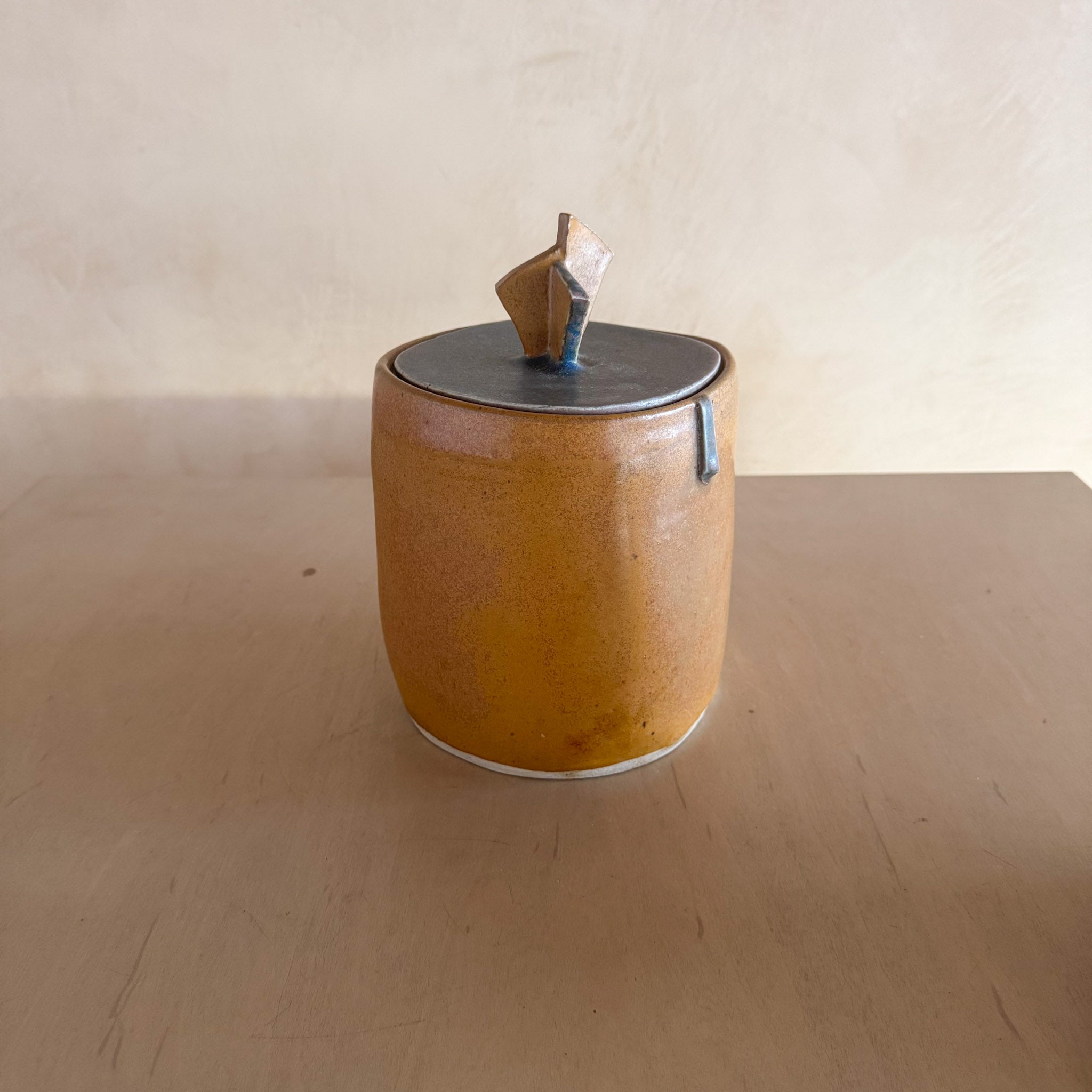 Four Studio Ceramic Lidded Canisters