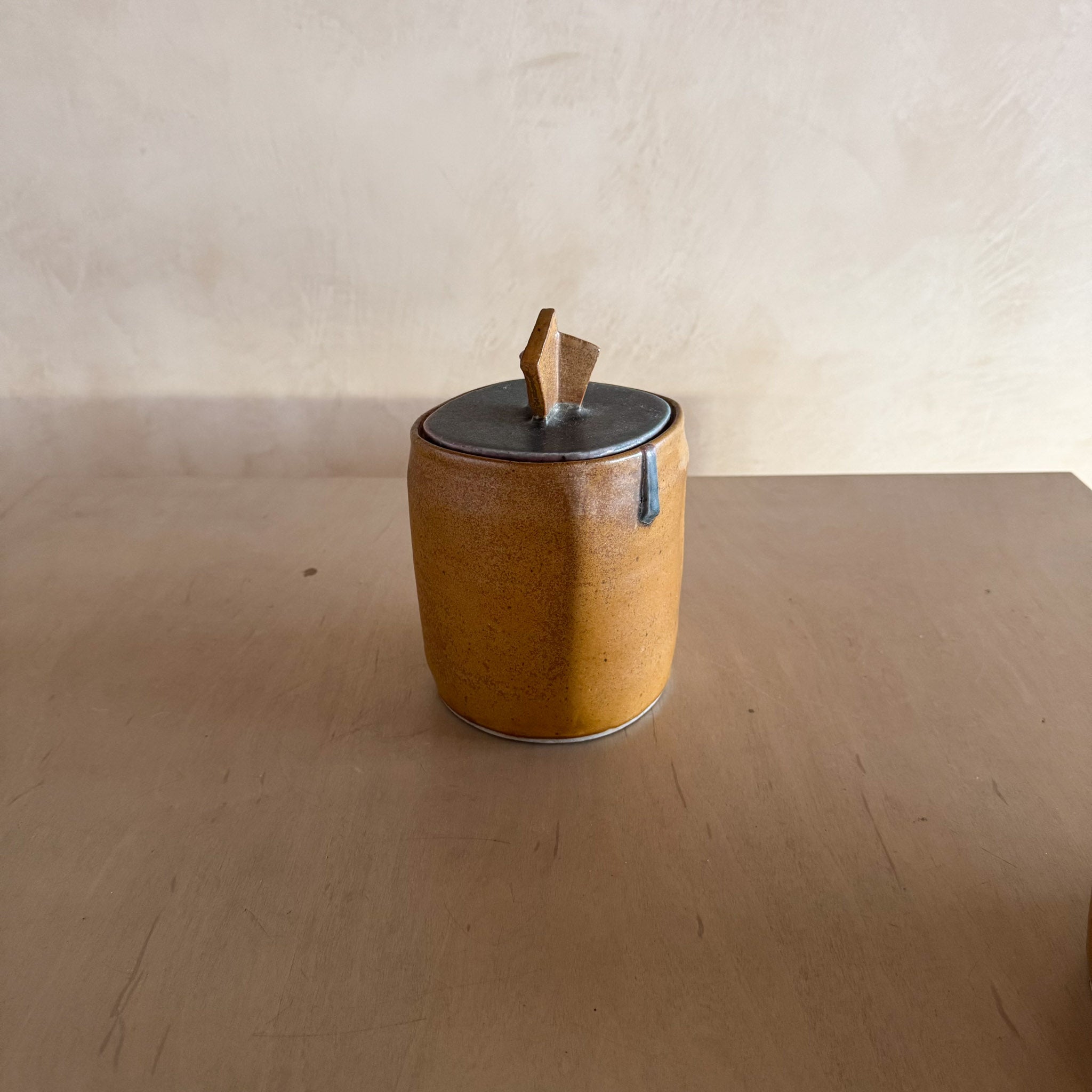 Four Studio Ceramic Lidded Canisters