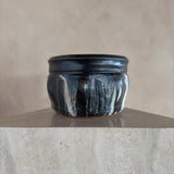 Tonal Crème and Brown Patterned Studio Ceramic Vessel