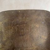 Brass Tray with Etched Faces
