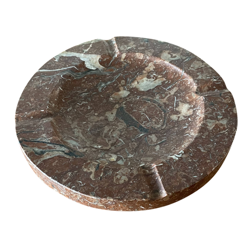 Maroon Fossil Marble Ashtray