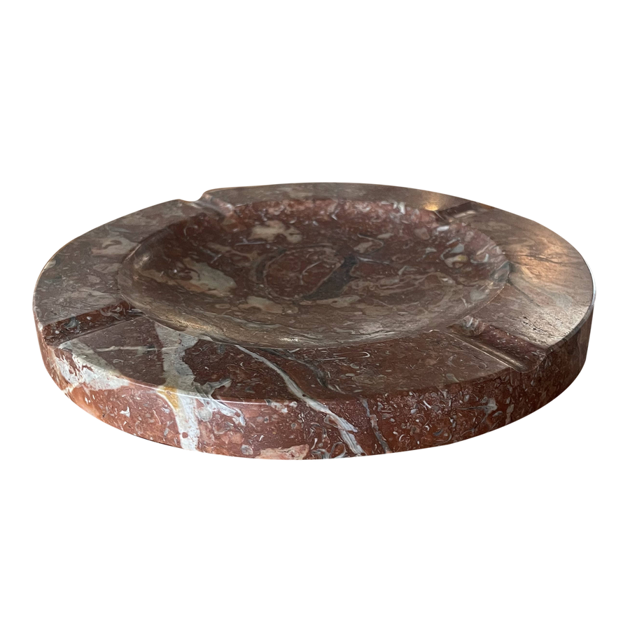 Maroon Fossil Marble Ashtray