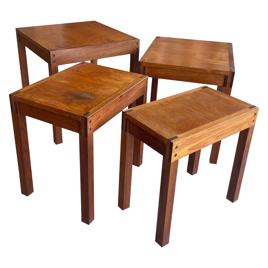Set of Four Wood Nesting Tables