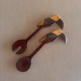 Set of Carved Toucan Salad Tongs