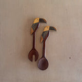 Set of Carved Toucan Salad Tongs