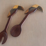 Set of Carved Toucan Salad Tongs