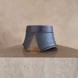 Studio Ceramic Canister with Green Glaze Detail Lid