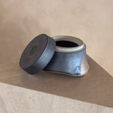 Studio Ceramic Canister with Green Glaze Detail Lid