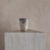 Ribbed Studio Ceramic Vessel with Brown Glaze