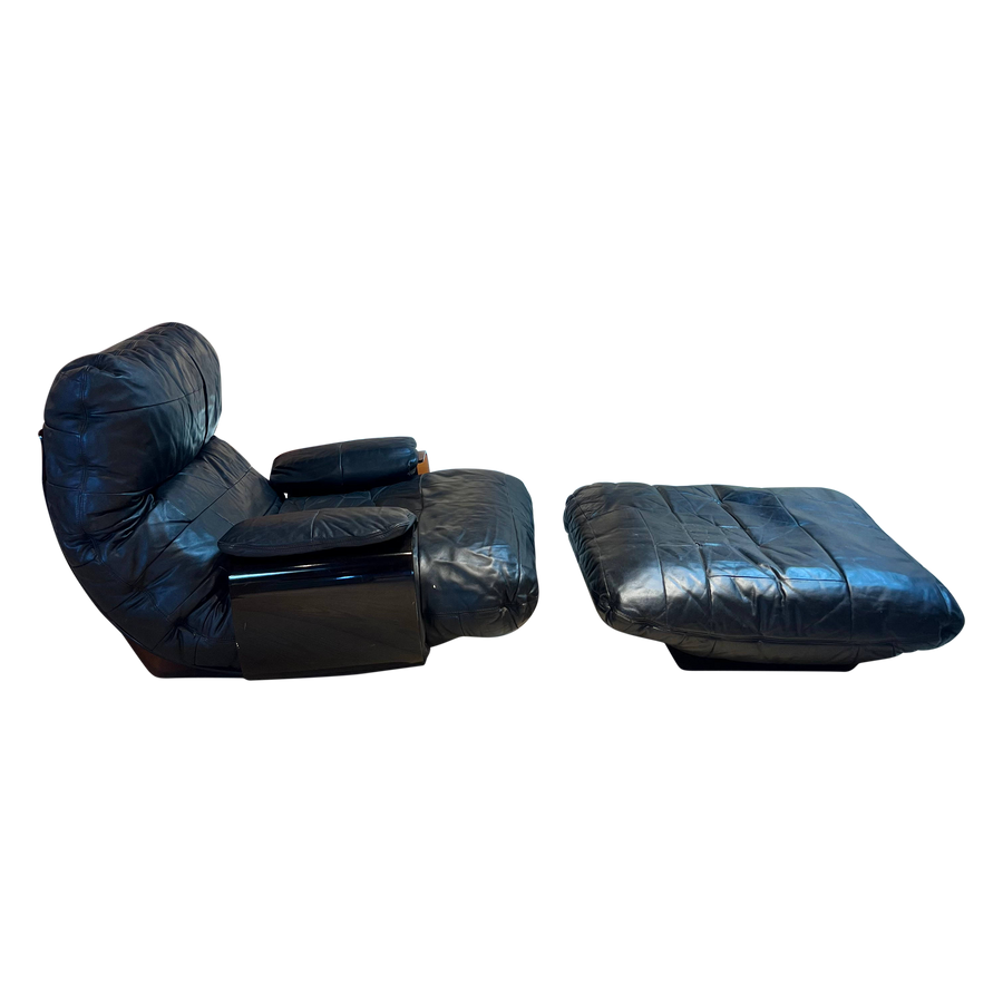 Black Patchwork Leather Marsala Chair