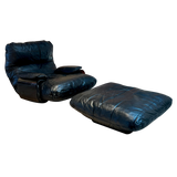 Black Patchwork Leather Marsala Chair