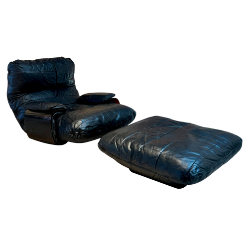 Black Patchwork Leather Marsala Chair