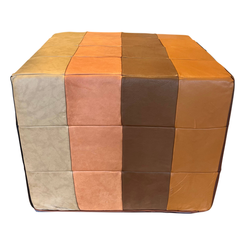 Multicolor Patchwork Cube Ottoman