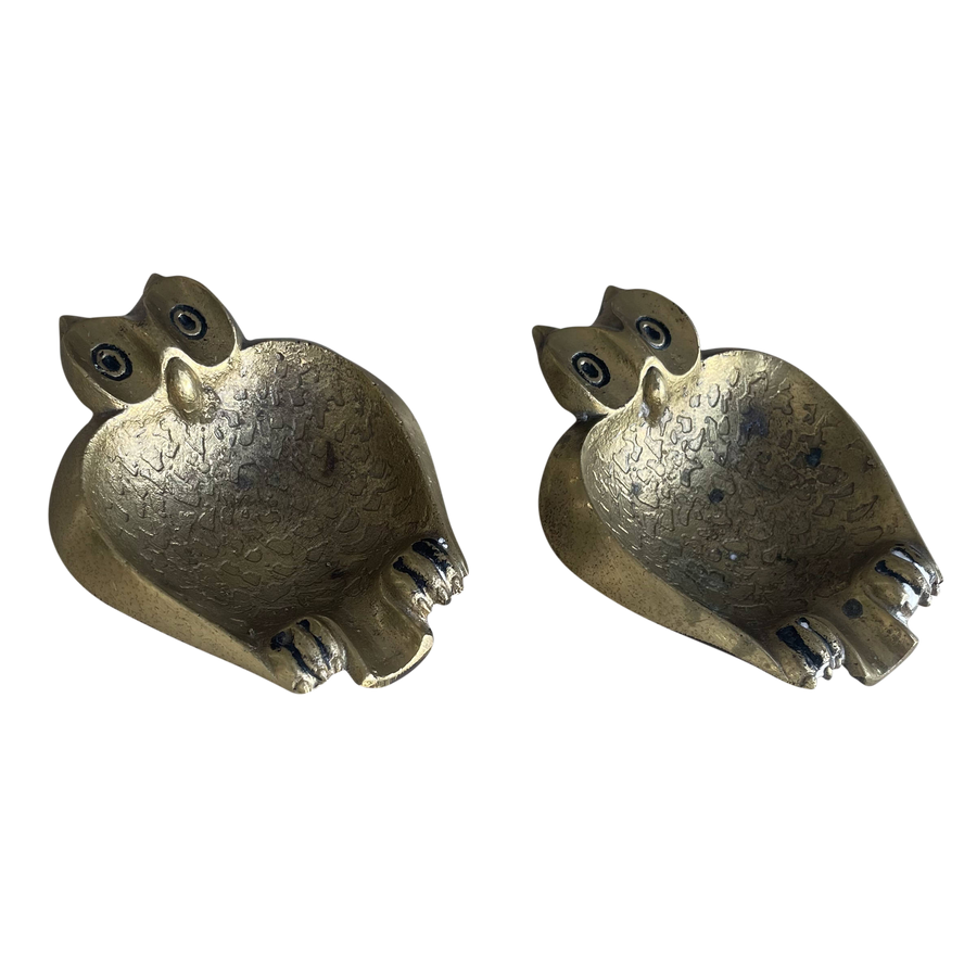Small Brass Owl Ashtray